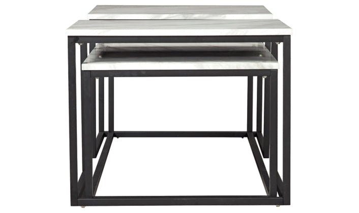 Modern Heritage Donnesta Marble Top Table Set in Gray - Image 4