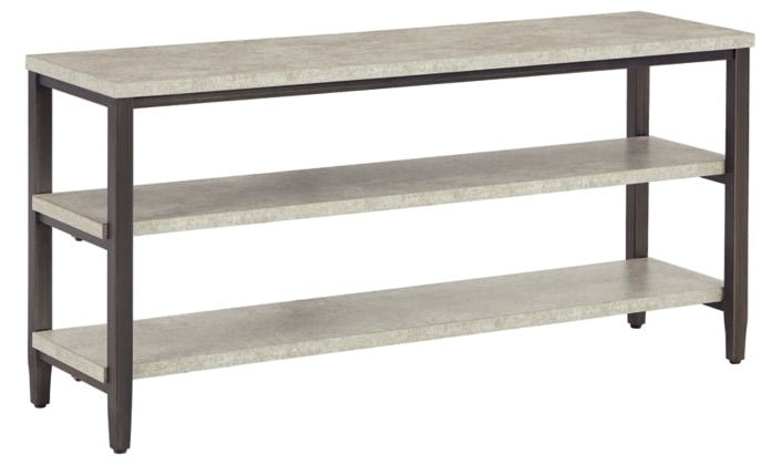 Modern Heritage Shybourne Gray Metal Sofa Table with Concrete Melamine Top - Image 2