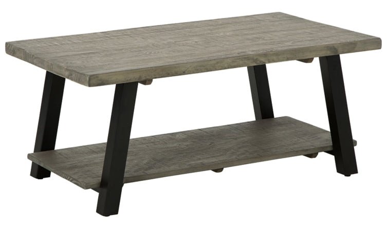 Modern Heritage Brennegan Wood Top Coffee Table in Gray - Image 2