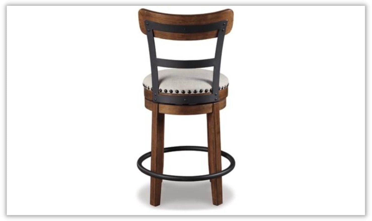 Valebeck Counter Height Wooden Bar Stool with Curved Back - Image 3
