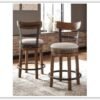 Valebeck Counter Height Wooden Bar Stool with Curved Back