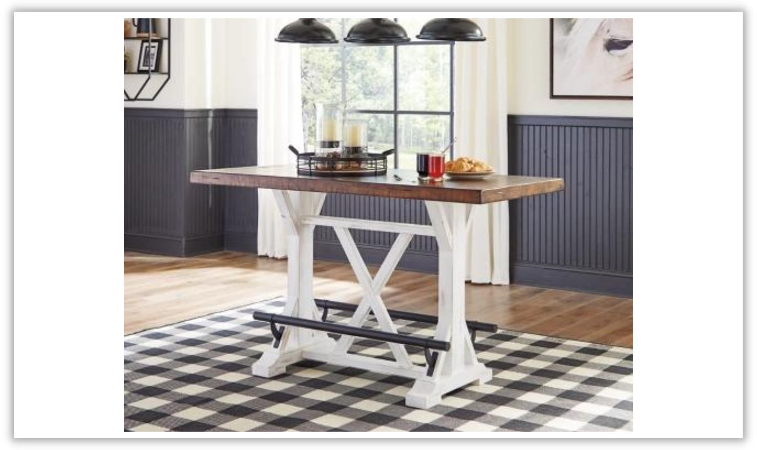 Valebeck Counter Height Wooden Dining Table in Brown - Image 2