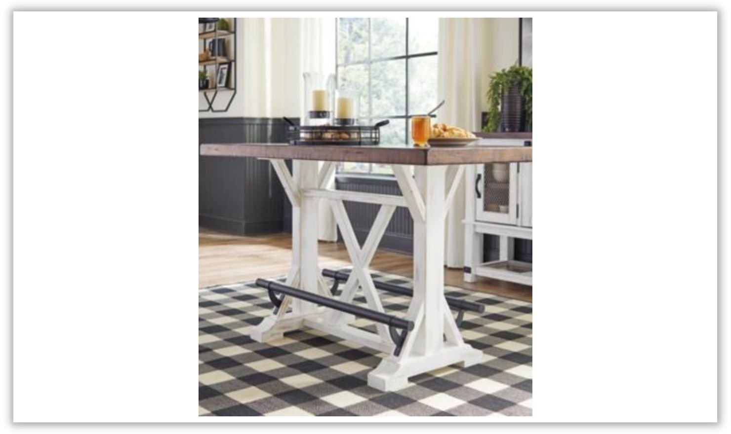 Valebeck Counter Height Wooden Dining Table in Brown - Image 4