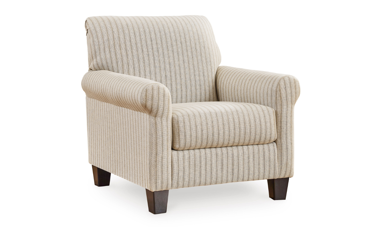 Valerani Fabric Rolled Arm Accent Chair in Sandstone - Image 3