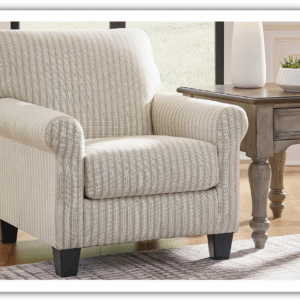 Valerani Fabric Rolled Arm Accent Chair in Sandstone