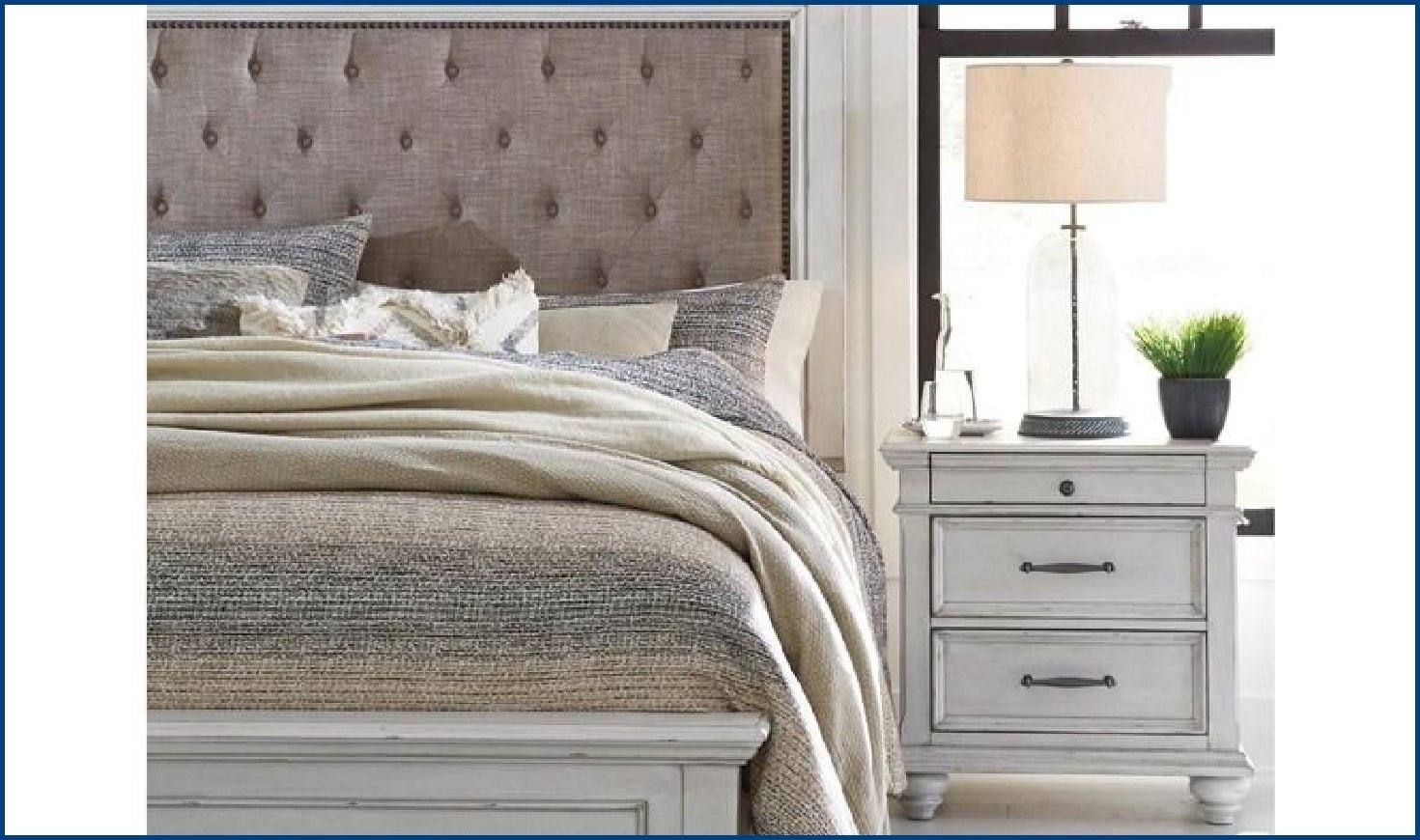 Ashley Kanwyn Wooden Bed In Whitewash - Image 6