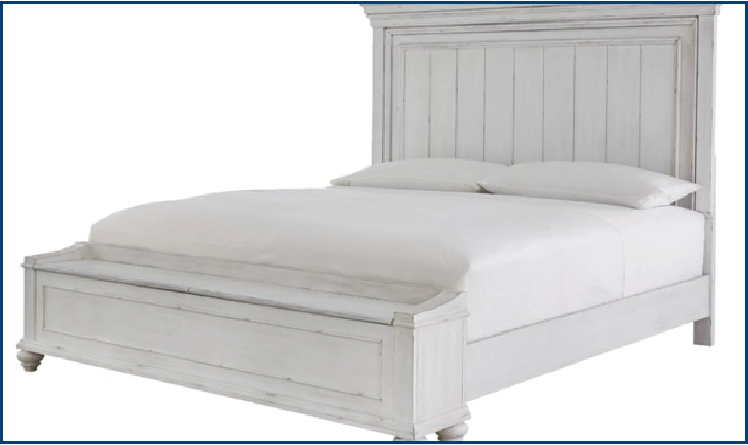Ashley Kanwyn Wooden Bed In Whitewash