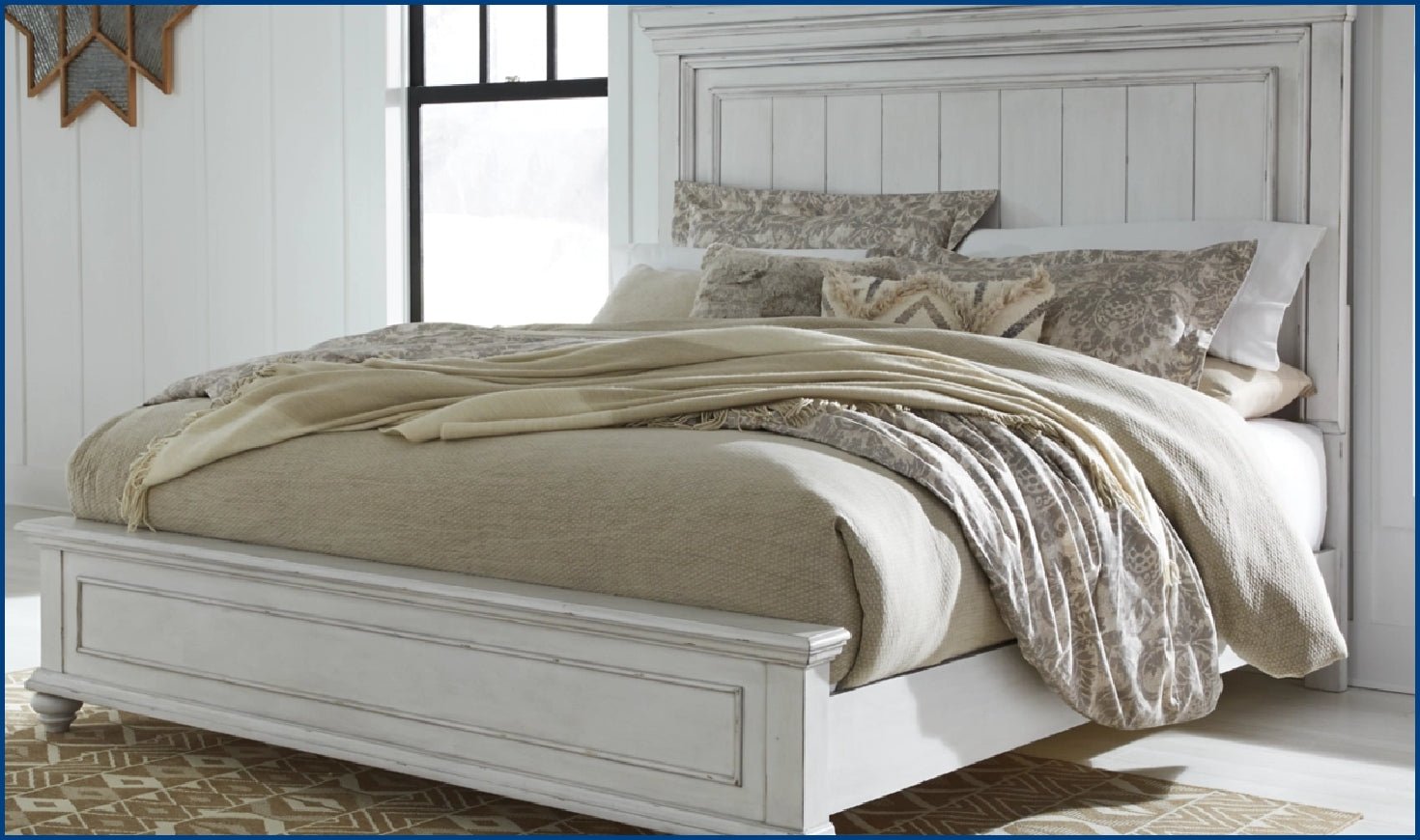 Ashley Kanwyn Wooden Bed In Whitewash - Image 9
