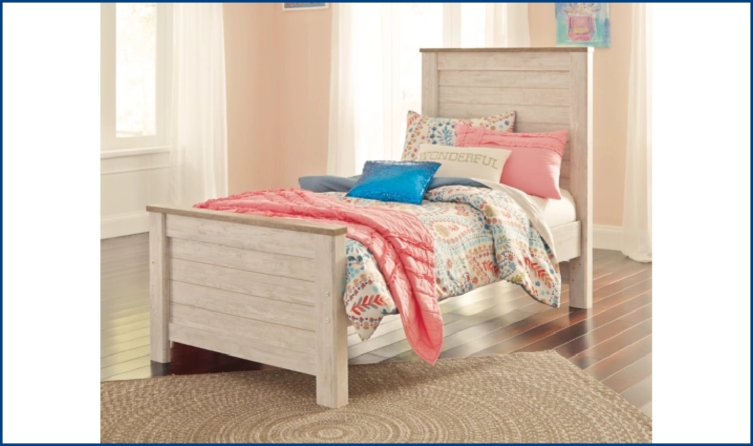 Modern Heritage Willowton Traditional Wooden Bed in Whitewashed Finish - Image 14