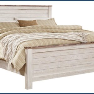 Modern Heritage Willowton Traditional Wooden Bed in Whitewashed Finish