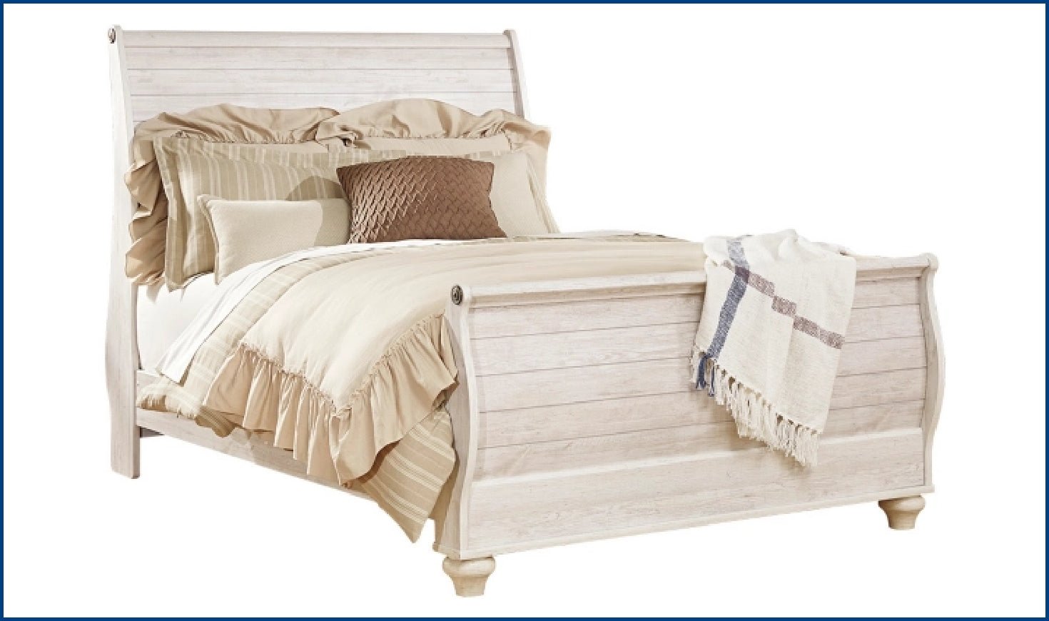 Modern Heritage Willowton Traditional Wooden Bed in Whitewashed Finish - Image 19