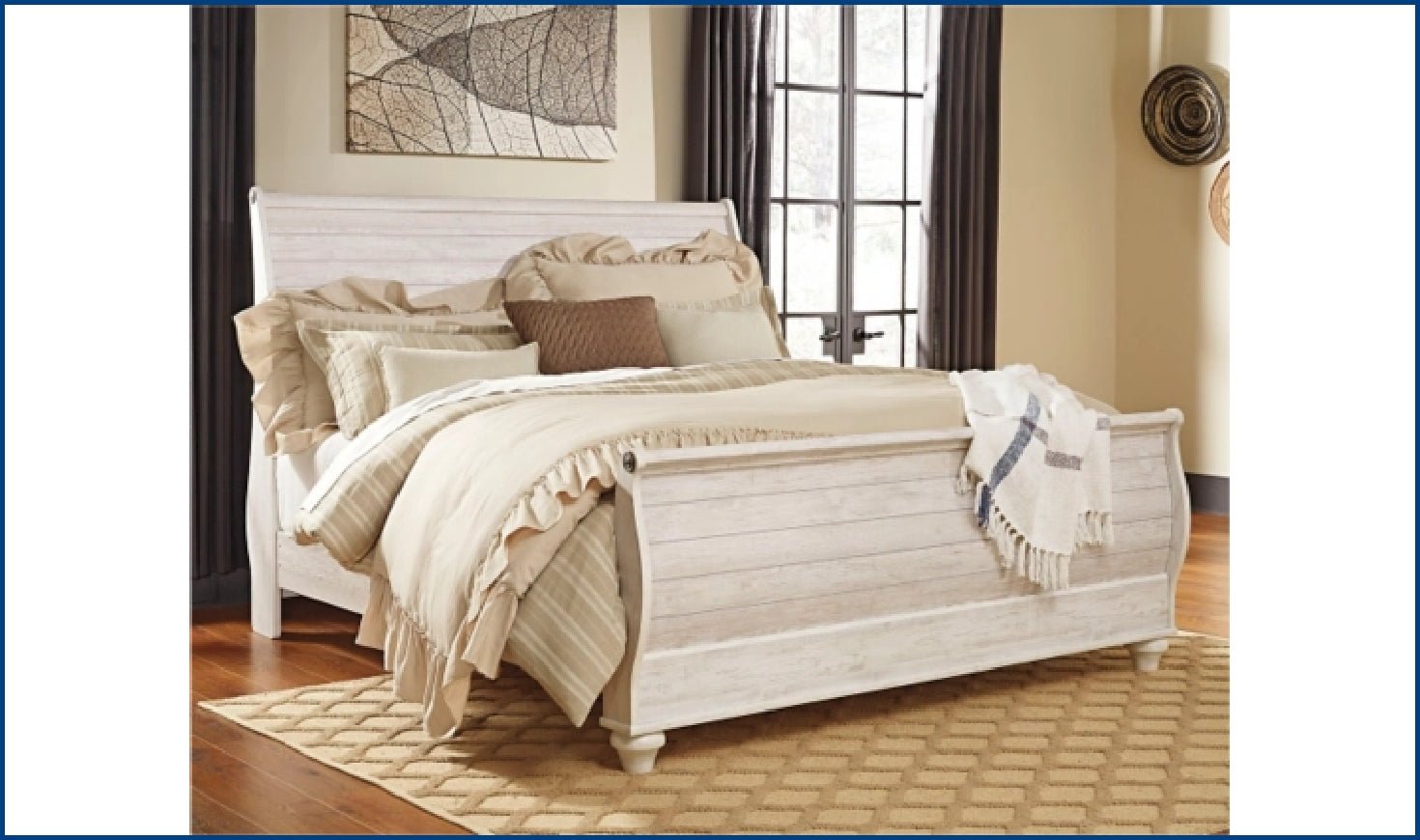 Modern Heritage Willowton Traditional Wooden Bed in Whitewashed Finish - Image 4