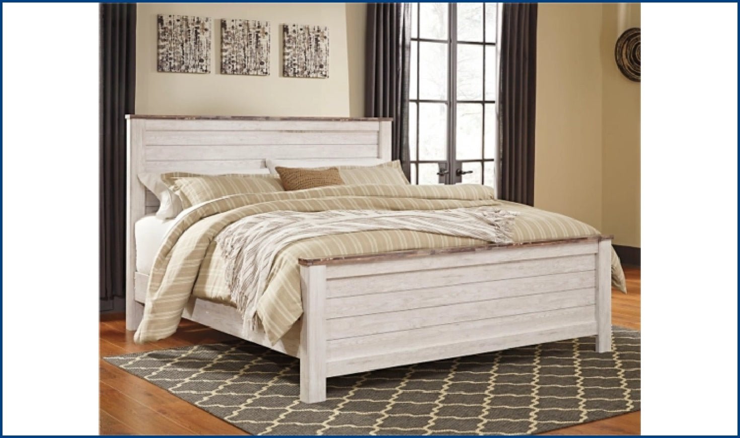 Modern Heritage Willowton Traditional Wooden Bed in Whitewashed Finish - Image 5