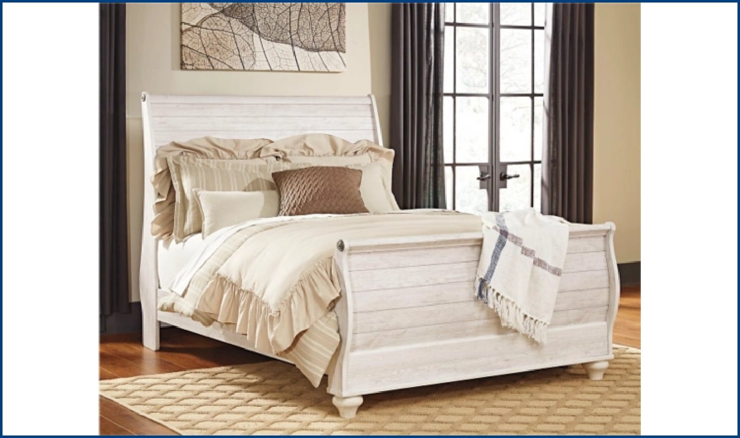 Modern Heritage Willowton Traditional Wooden Bed in Whitewashed Finish - Image 6